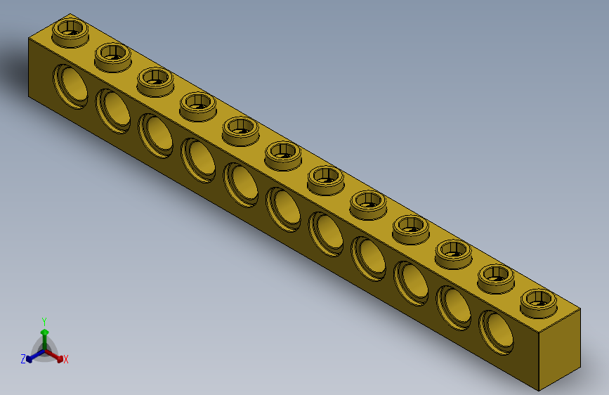 乐高机械组积木（横梁）-389524 Bright Yellow Technic Brick 1 x 12 with Holes