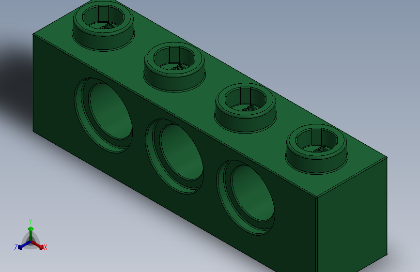 乐高机械组积木（横梁）-4107790 - 3701 Dark Green Technic Brick 1 x 4 with Holes