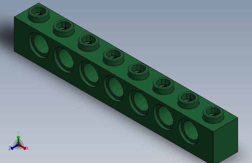 乐高机械组积木（横梁）-4200546 - 3702 Dark Green Technic Brick 1 x 8 with Holes