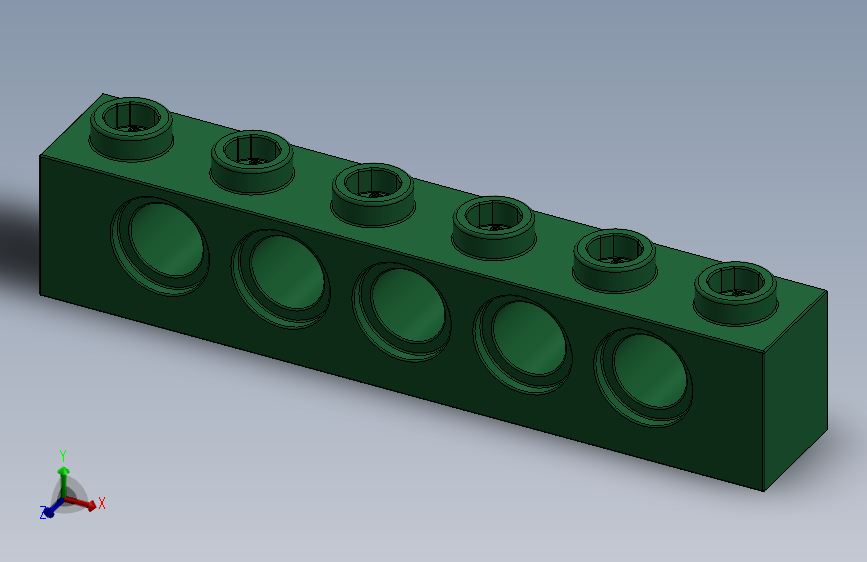 乐高机械组积木（横梁）-4200558 - 3894 Dark Green Technic Brick 1 x 6 with Holes