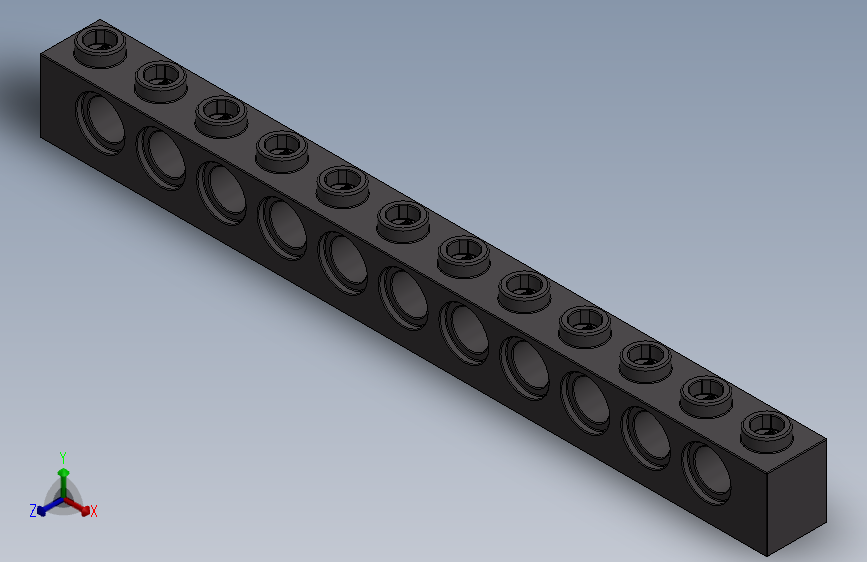乐高机械组积木（横梁）-4210963 - 3895 Dark Stone Grey Technic Brick 1 x 12 with Holes
