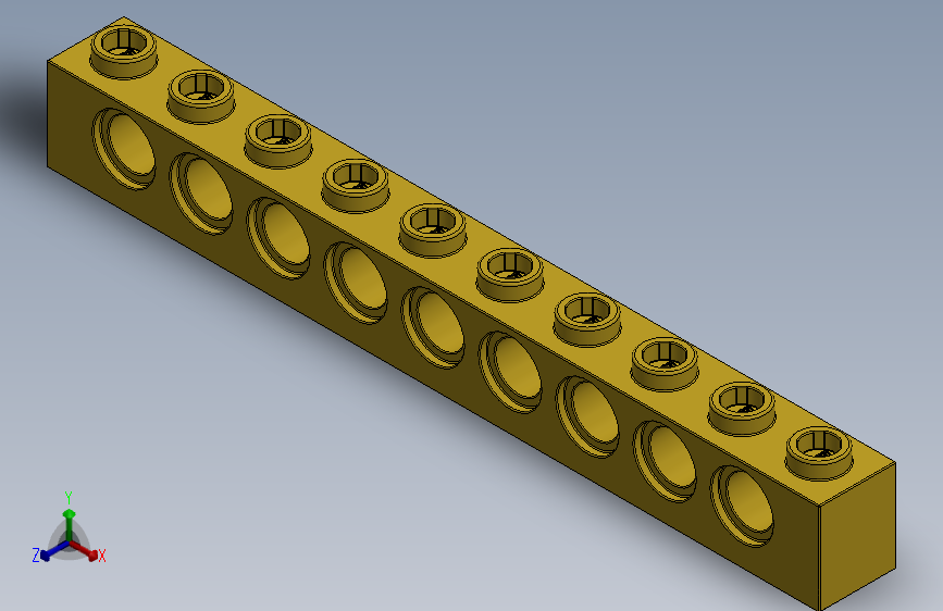 乐高机械组积木（横梁）-4251460 - 2730 Bright Yellow Technic Brick 1 x 10 with Holes