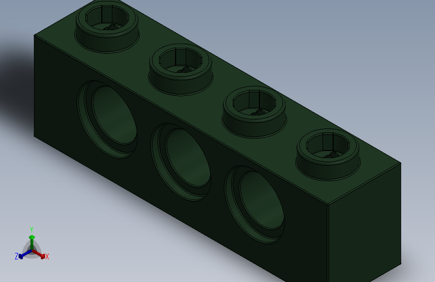 乐高机械组积木（横梁）-4260494 - 3701 Earth Green Technic Brick 1 x 4 with Holes