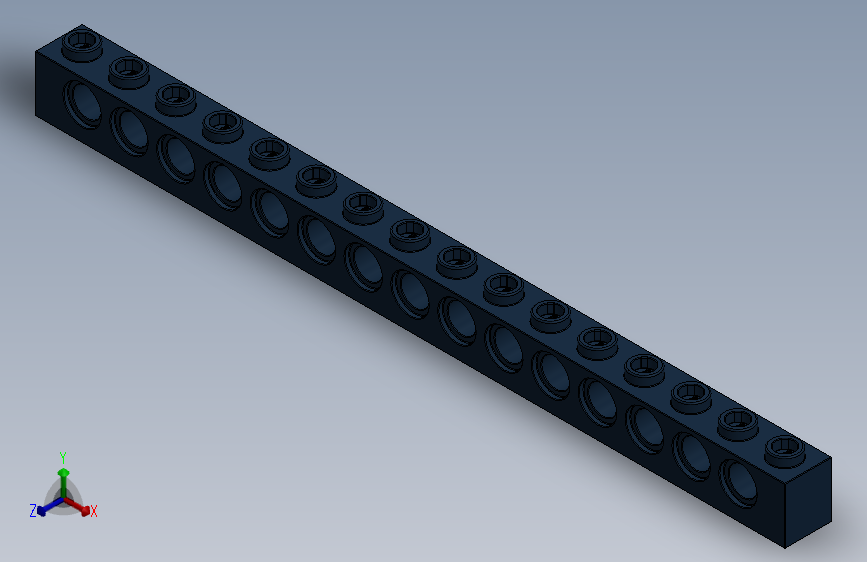 乐高机械组积木（横梁）-4261782 - 3703 Eath (Navy) Blue Technic Brick 1 x 16 with Holes