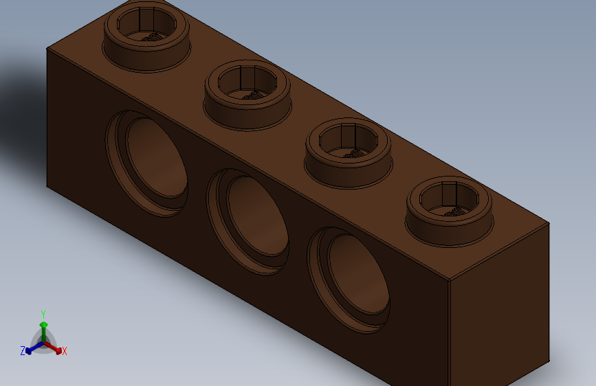 乐高机械组积木（横梁）-4267994 - 3701 Reddish Brown Technic Brick 1 x 4 with Holes