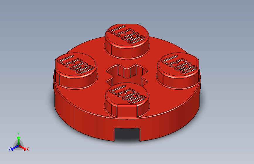 乐高零件 4032 板 2 x 2 圆形-403221 Red Plate 2 x 2 Round.STEP