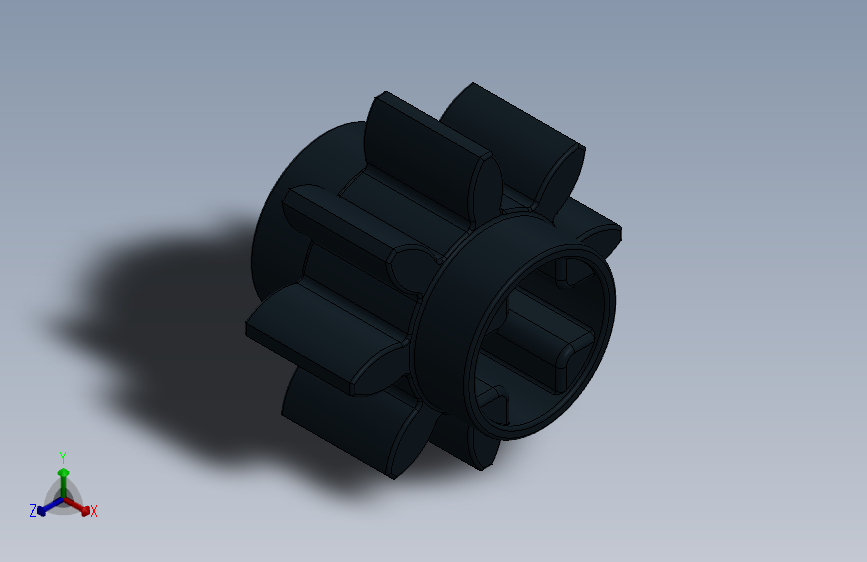 3647 - 4120181 Black Technic Gear 8 Tooth.SLDPRT