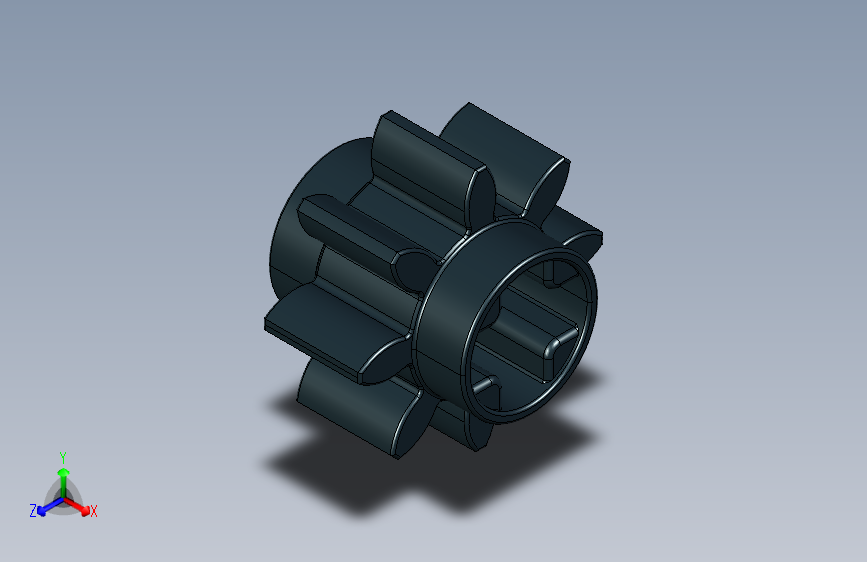 3647 - 4120181 Black Technic Gear 8 Tooth.STEP