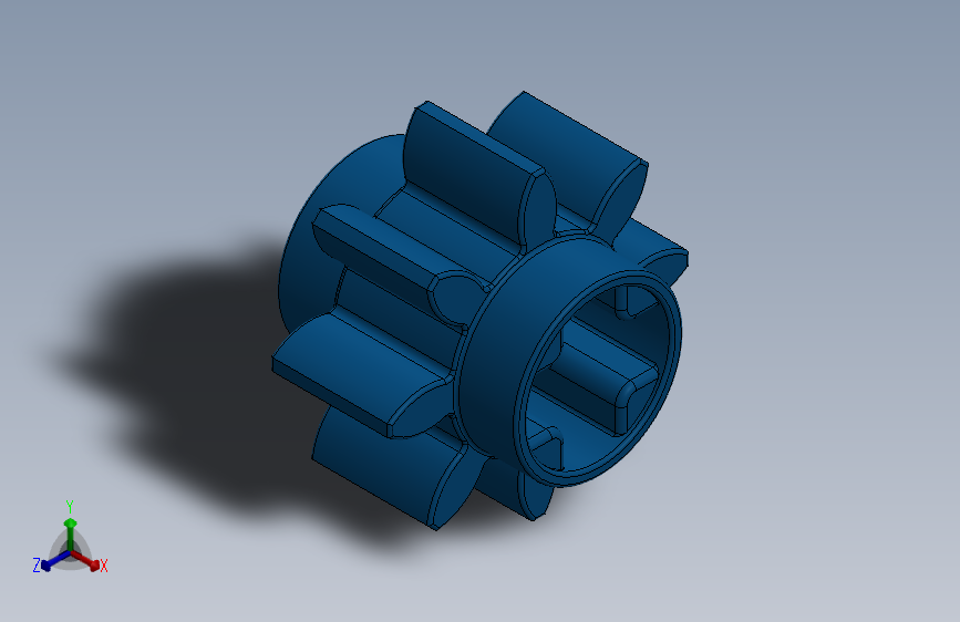 3647 Blue Technic Gear 8 Tooth.SLDPRT