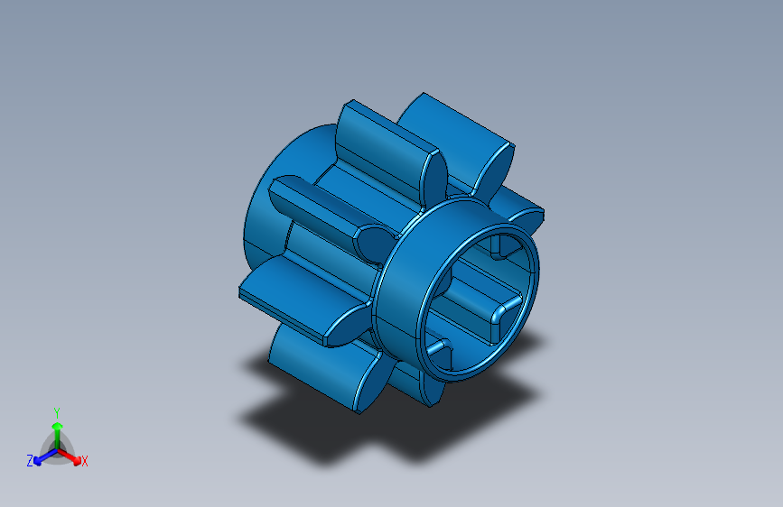 3647 Blue Technic Gear 8 Tooth.STEP