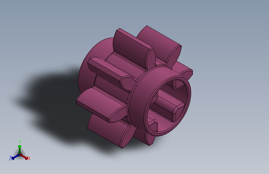 3647 Bright Purple Technic Gear 8 Tooth.SLDPRT