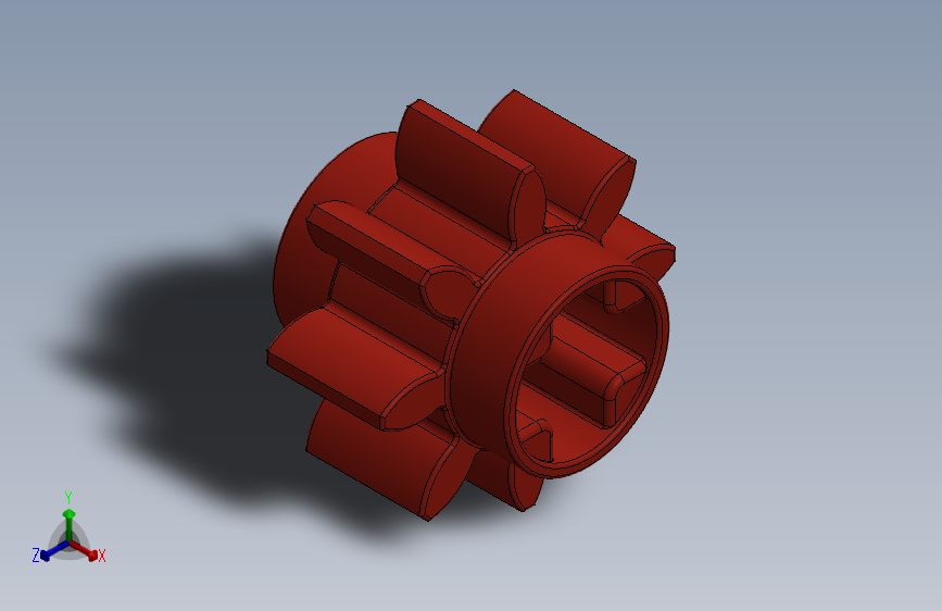 3647 Red Technic Gear 8 Tooth.SLDPRT