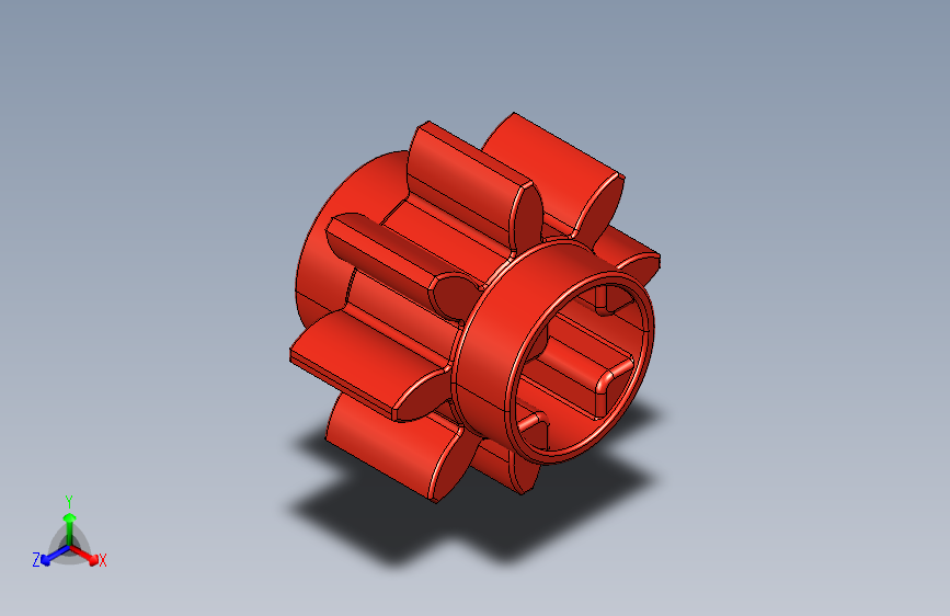3647 Red Technic Gear 8 Tooth.STEP