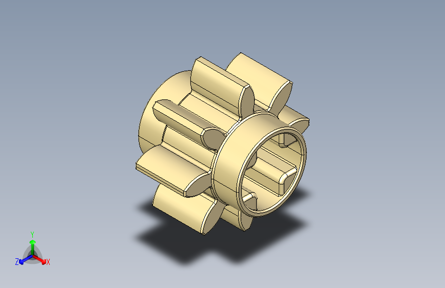 3647 Tan Technic Gear 8 Tooth.STEP