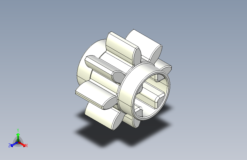 3647 White Technic Gear 8 Tooth.STEP
