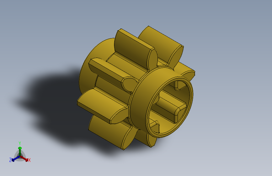 3647 Yellow Technic Gear 8 Tooth.SLDPRT
