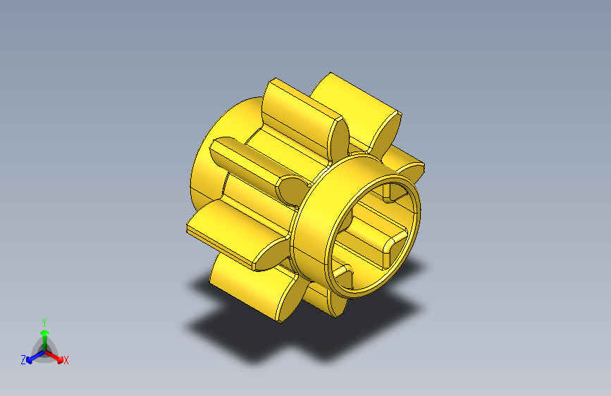 3647 Yellow Technic Gear 8 Tooth.STEP