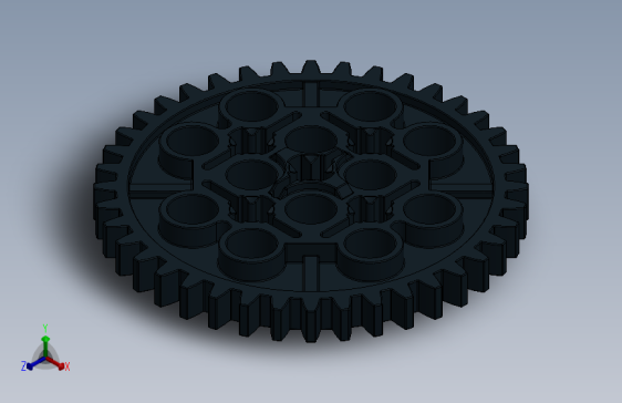 3649 Black Technic Gear 40 Tooth.SLDPRT
