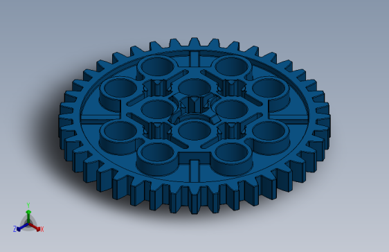 3649 Bright Blue Technic Gear 40 Tooth.SLDPRT