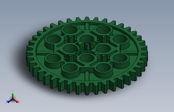 3649 Dark Green Technic Gear 40 Tooth.SLDPRT