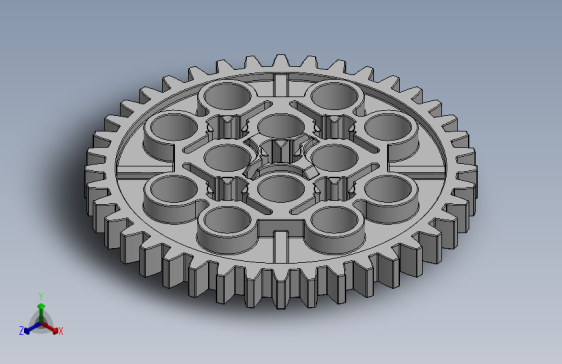 3649 White Technic Gear 40 Tooth.SLDPRT