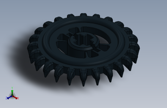 3650 Black Technic Gear 24 Tooth Crown Type III (x pattern).SLDPRT