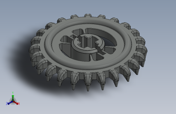 3650 OldGray Technic Gear 24 Tooth Crown Type III (x pattern).SLDPRT