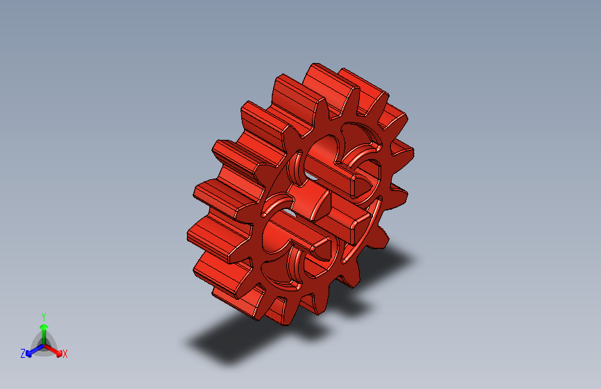 4019 - Bright Red Technic Gear 16 Tooth.STEP
