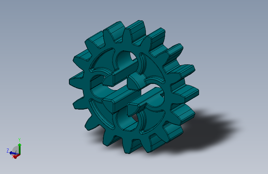 4019 - Teal - Bright Bluish GreenTechnic Gear 16 Tooth.SLDPRT