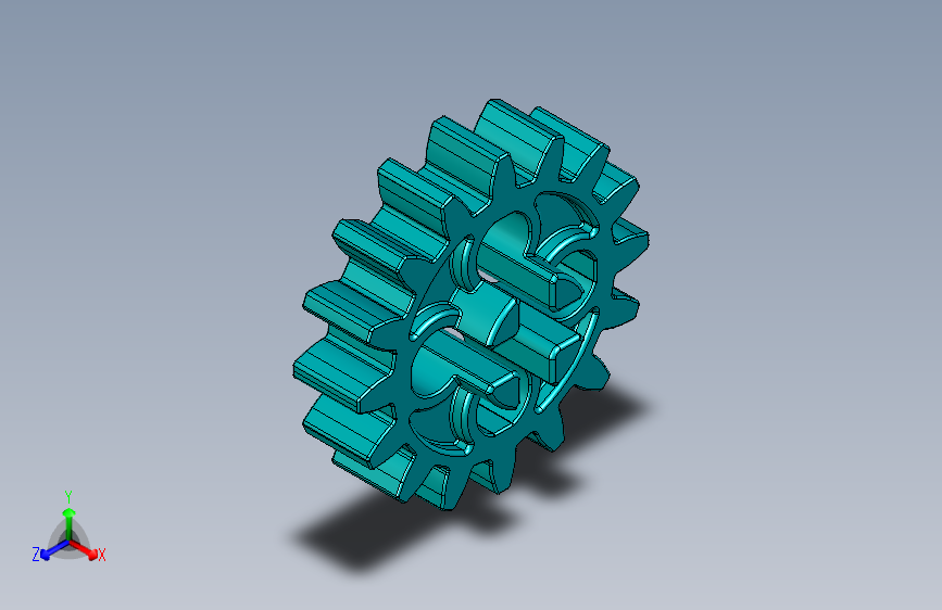 4019 - Teal - Bright Bluish GreenTechnic Gear 16 Tooth.STEP