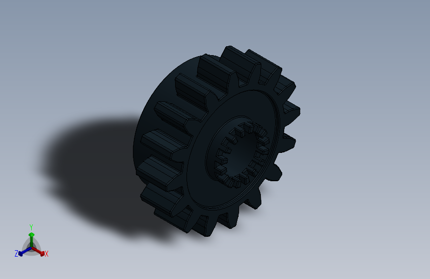 6542 Black Technic Gear 16 Tooth with Clutch.SLDPRT