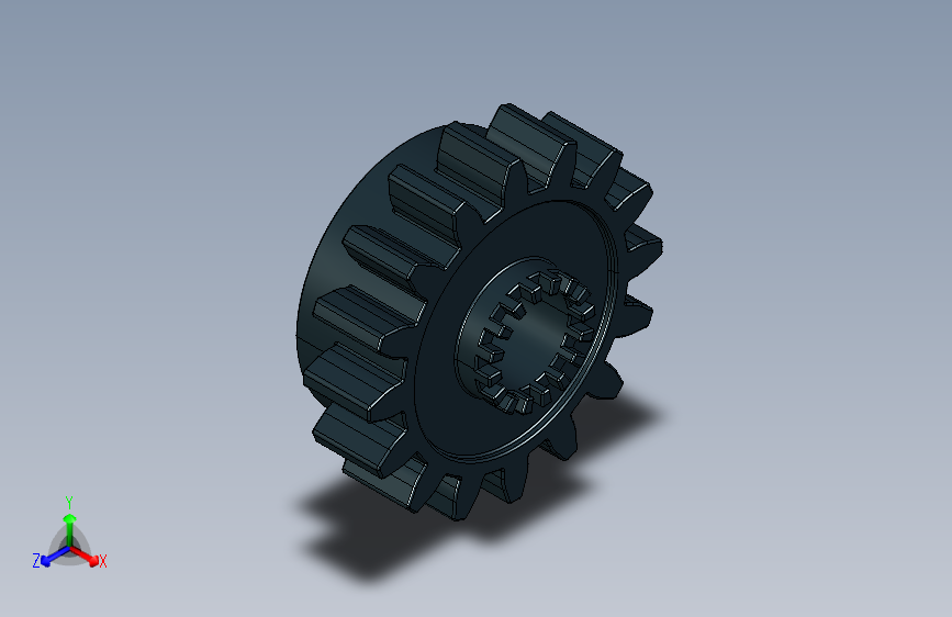 6542 Black Technic Gear 16 Tooth with Clutch.STEP