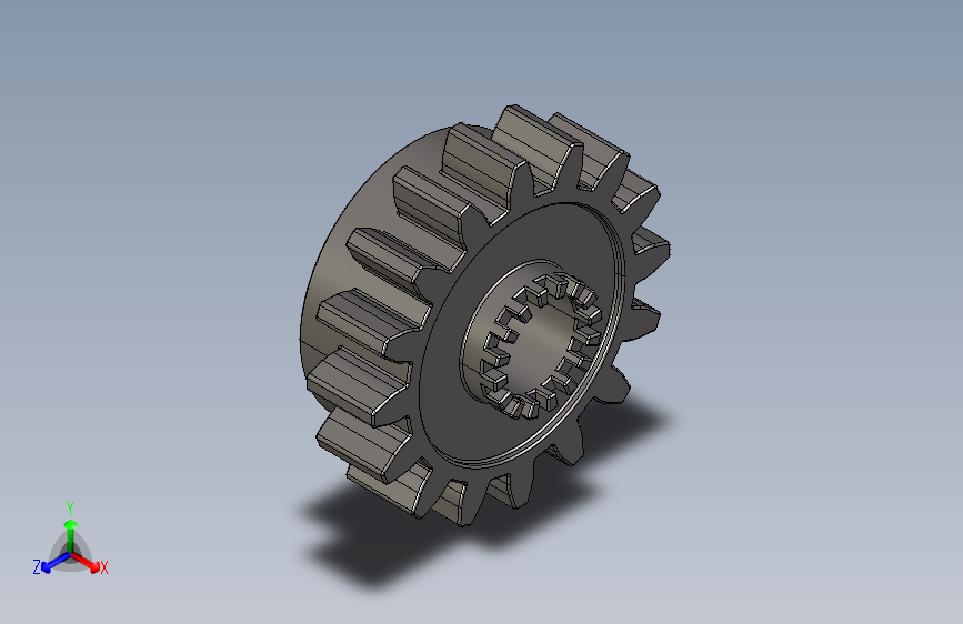 6542 Dark Stone Technic Gear 16 Tooth with Clutch.STEP