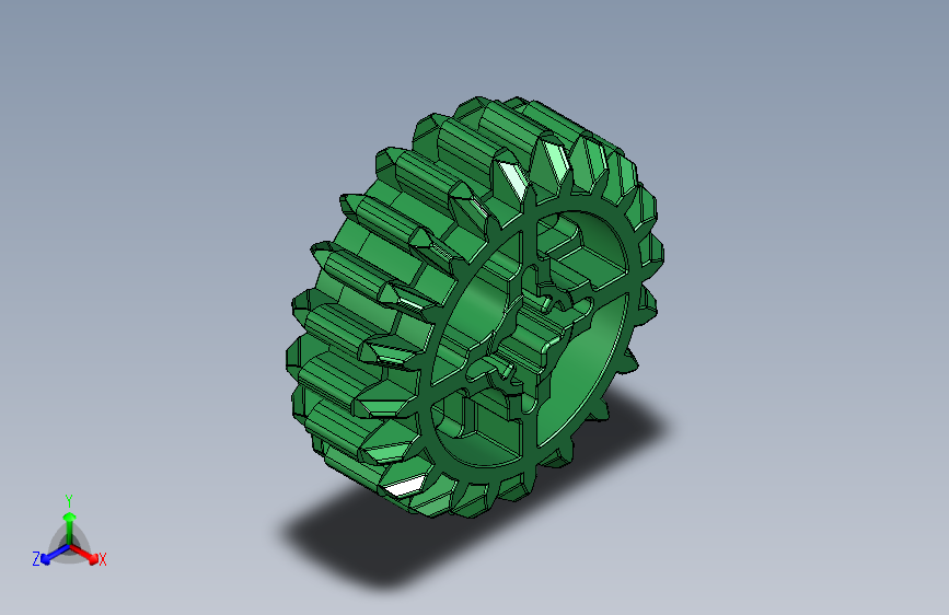 32269 Green Technic Gear 20 Tooth Double Bevel.STEP