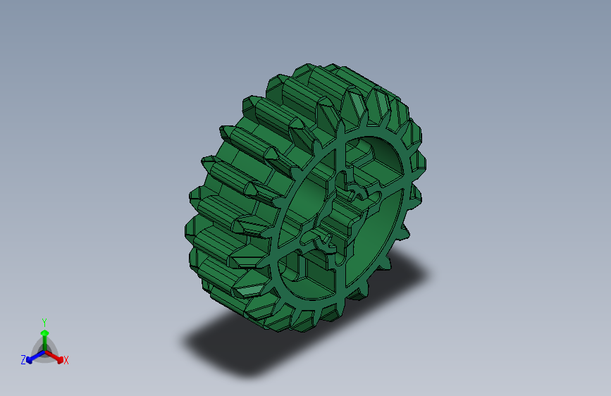 32269 Green Technic Gear 20 Tooth Double Bevel.SLDPRT