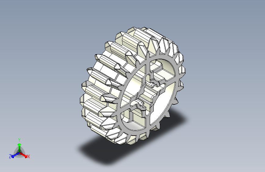 32269 White Technic Gear 20 Tooth Double Bevel.STEP