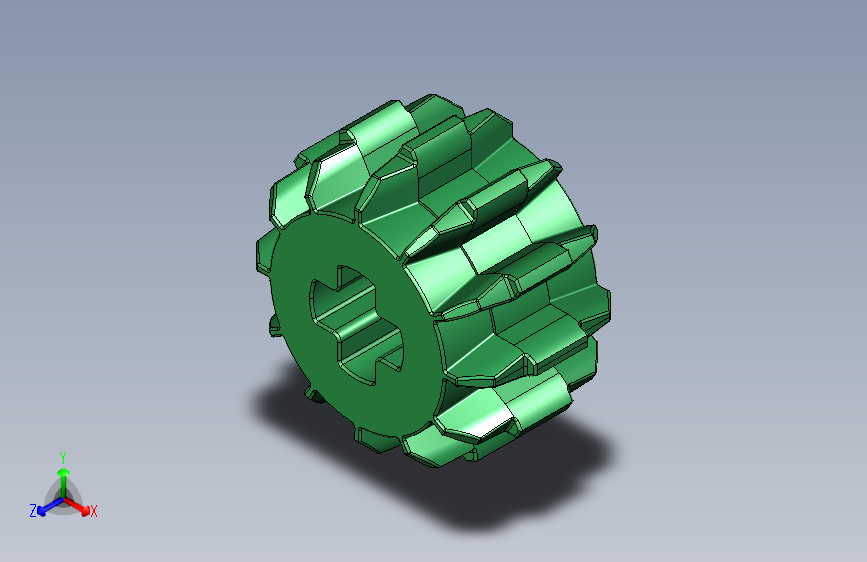 32270 Green Technic Gear 12 Tooth Double Bevel.STEP