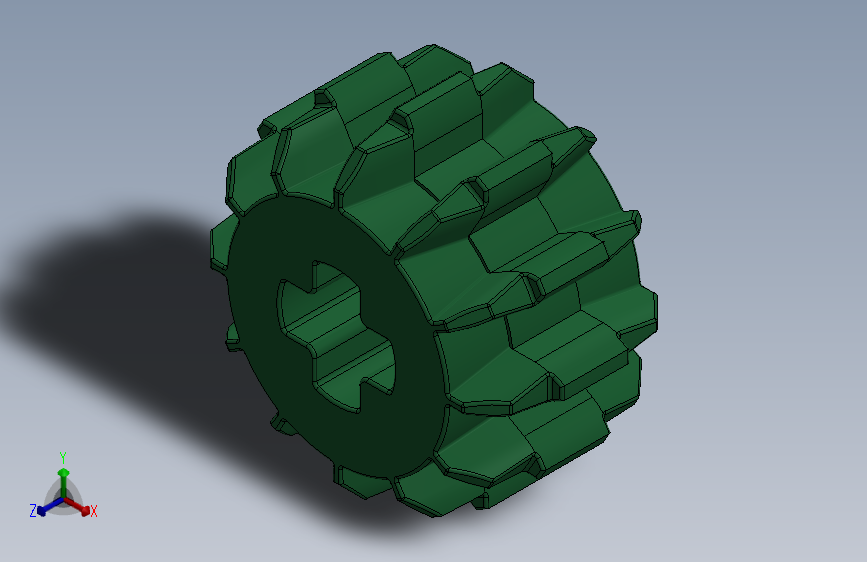 32270 Green Technic Gear 12 Tooth Double Bevel.SLDPRT