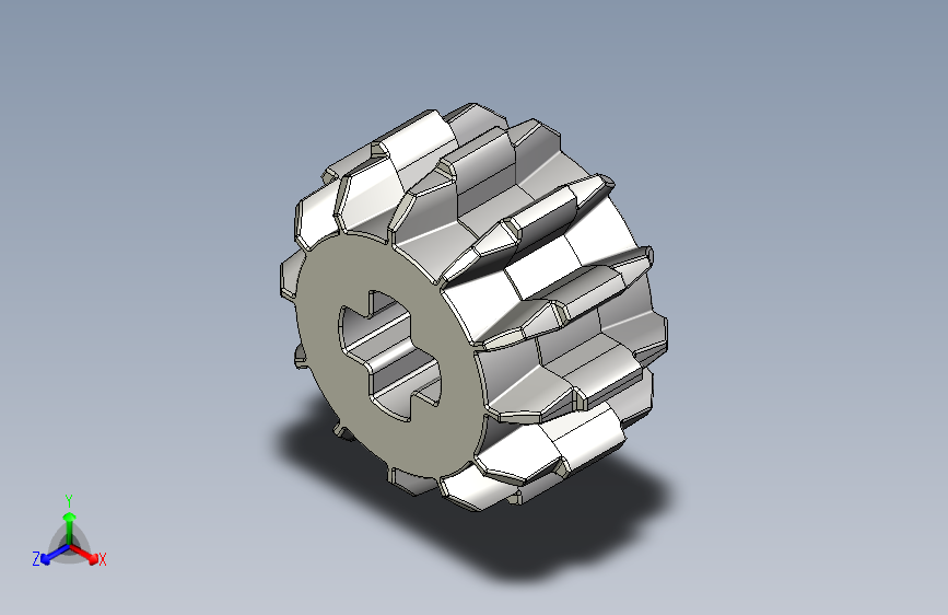 32270 Medium Stone Grey Technic Gear 12 Tooth Double Bevel.STEP