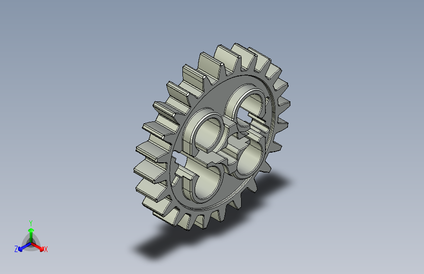 x187 OldGray Technic Gear 24 Tooth with Three Axleholes.STEP