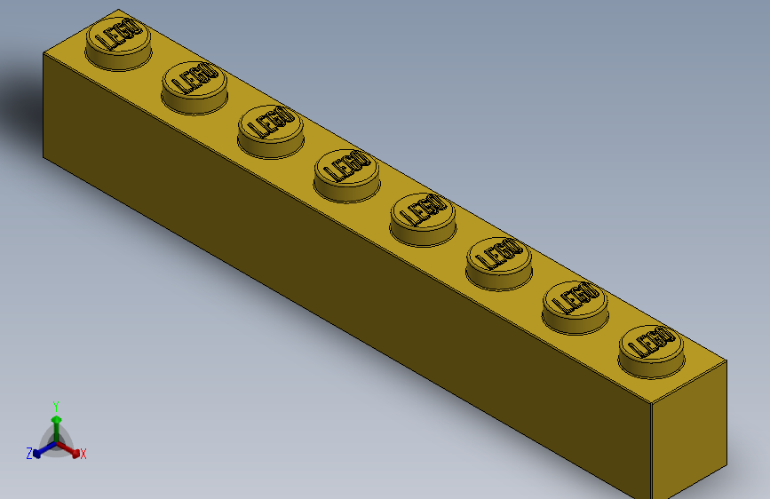 乐高套装 4421基本积木-300824 Bright Yellow Brick 1 x 8.SLDPRT