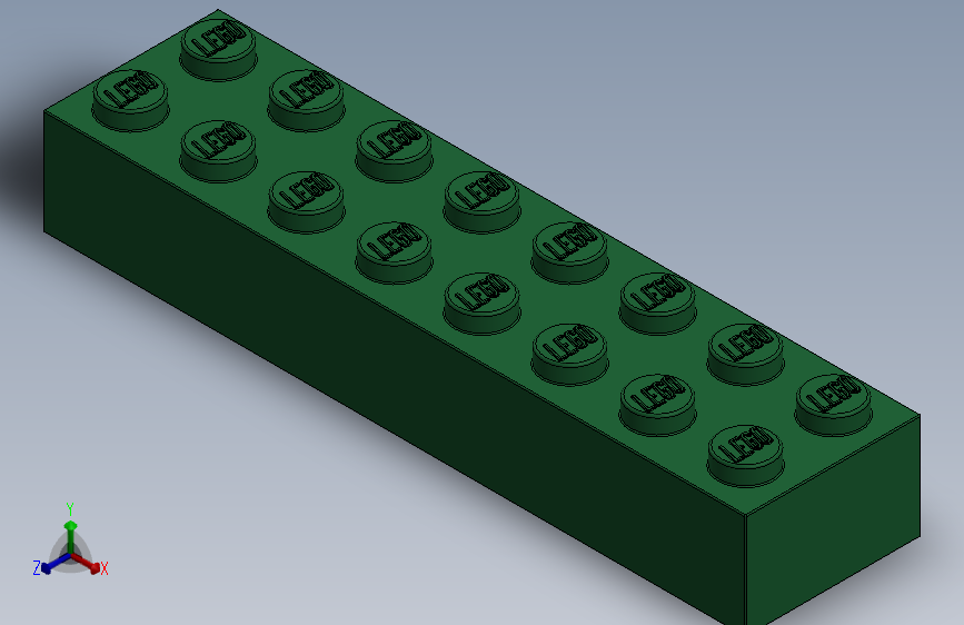乐高套装 4421基本积木-4141384 - 3007 Dark Green Brick 2 x 8.SLDPRT