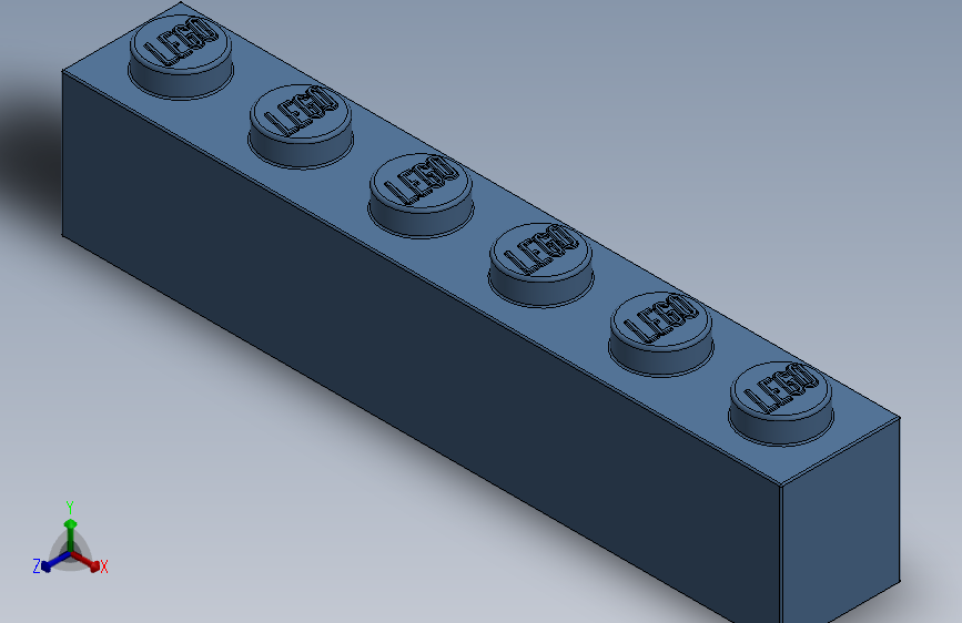 乐高套装 4421基本积木-4172684 - 3009 Medium Blue Brick 1 x 6.SLDPRT