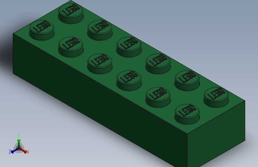 乐高套装 4421基本积木-4181135 - 2456 - 44237 Dark Green Brick 2 x 6.SLDPRT