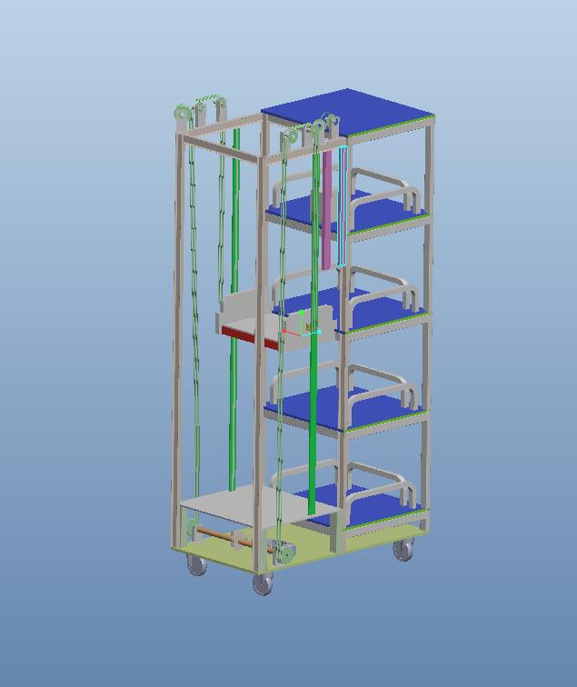 Q136-垂直可移动型车库设计【三维proe】-精