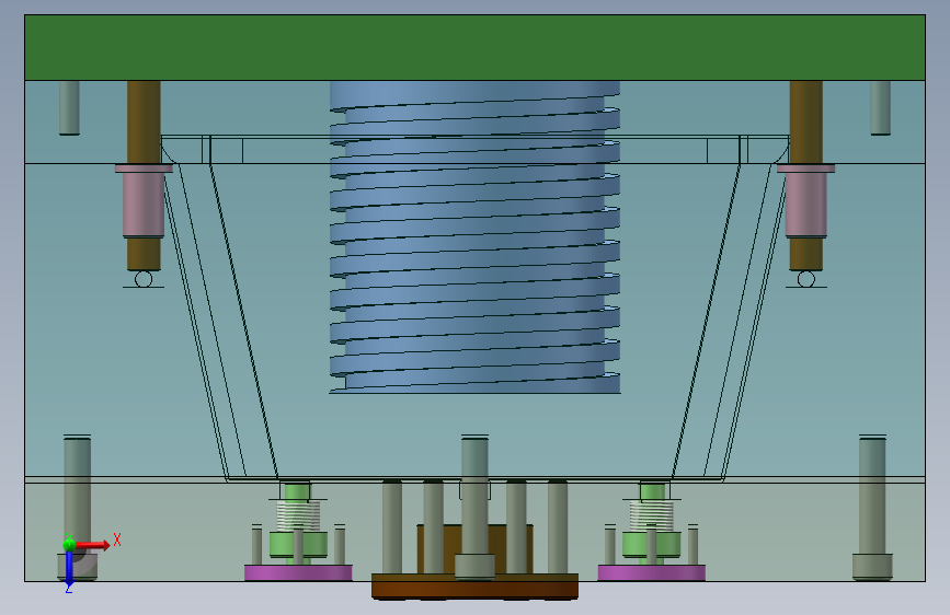 Q255-提篮注塑模具设计【三维SolidWorks】 俯视图