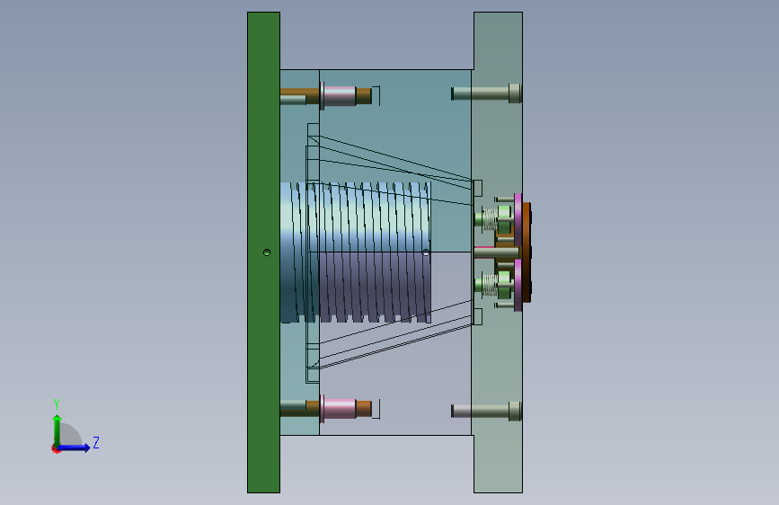 Q255-提篮注塑模具设计【三维SolidWorks】 左侧视图