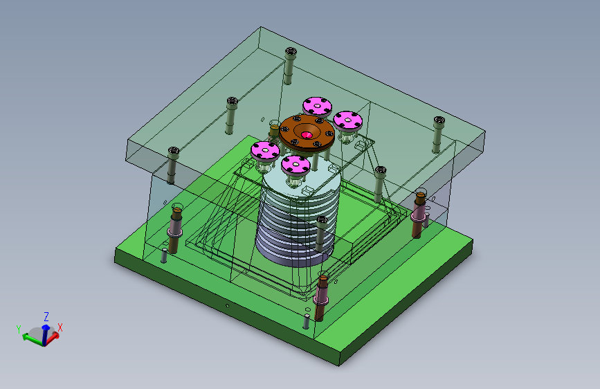 Q255-提篮注塑模具设计【三维SolidWorks】 主视图
