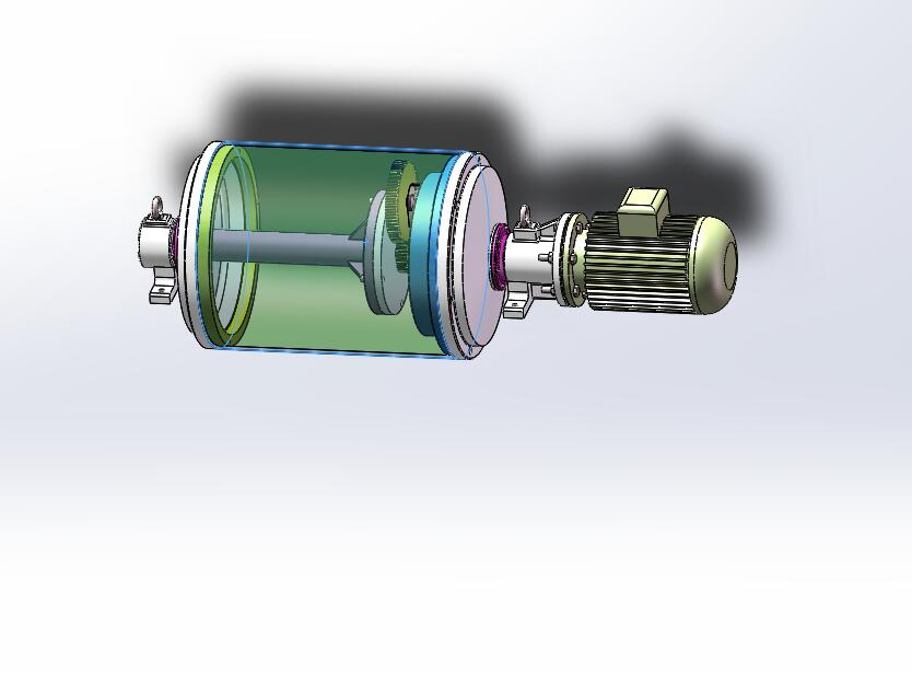 Q342-油冷式电动滚筒设计【三维SolidWorks】