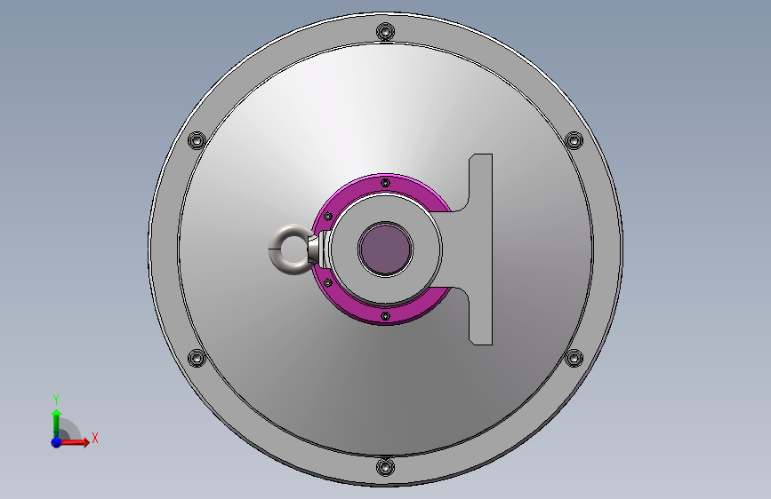 Q342-油冷式电动滚筒设计【三维SolidWorks】 正面视图
